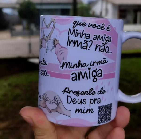 Amigas Não a gente não é apenas amigas, nós somos irmãs - 2 Artes Avulsa Caneca - Imagem 3