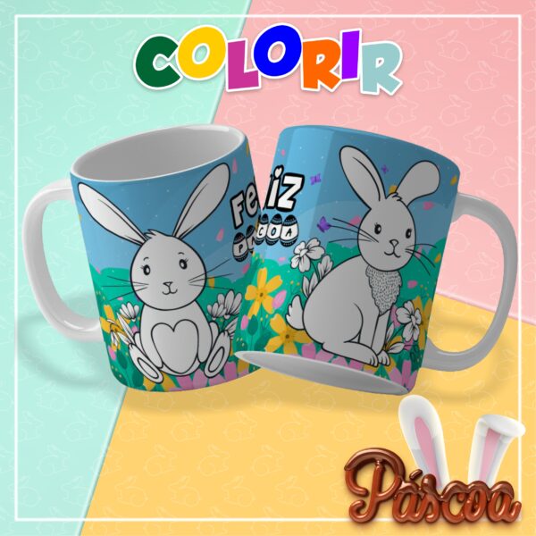 Colorir Páscoa 2025 – Artes para Canecas - Imagem 11
