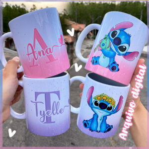 52 Artes caneca alfabeto Stitch