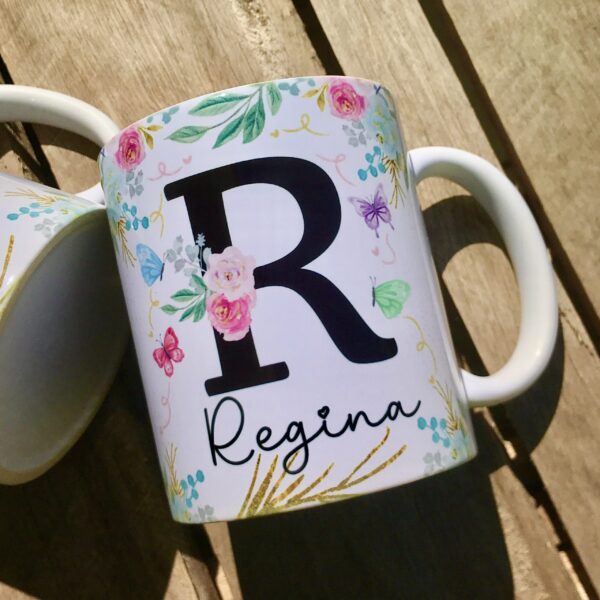 57 ARTES PARA CANECA FLORAL ALFABETO - Imagem 4