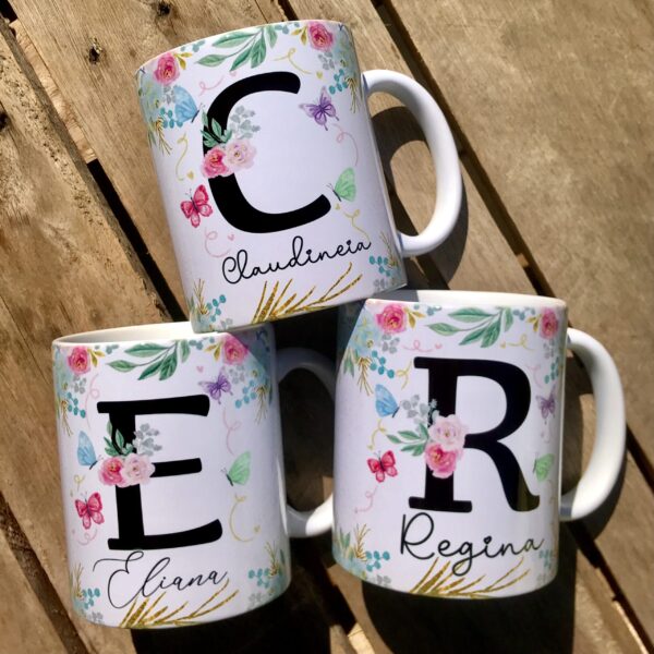 57 ARTES PARA CANECA FLORAL ALFABETO - Imagem 5