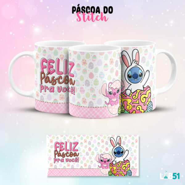 9 artes canecas - Páscoa Stitch - Imagem 2