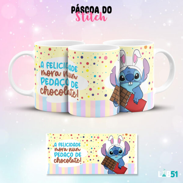 9 artes canecas - Páscoa Stitch - Imagem 4