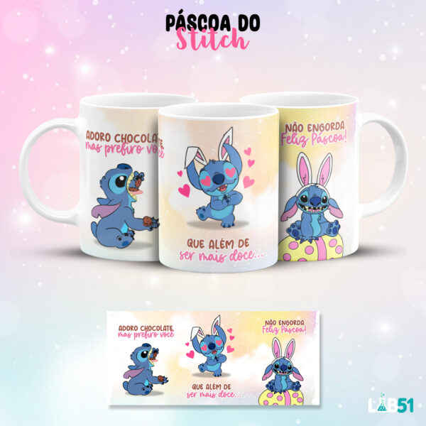 9 artes canecas - Páscoa Stitch - Imagem 9