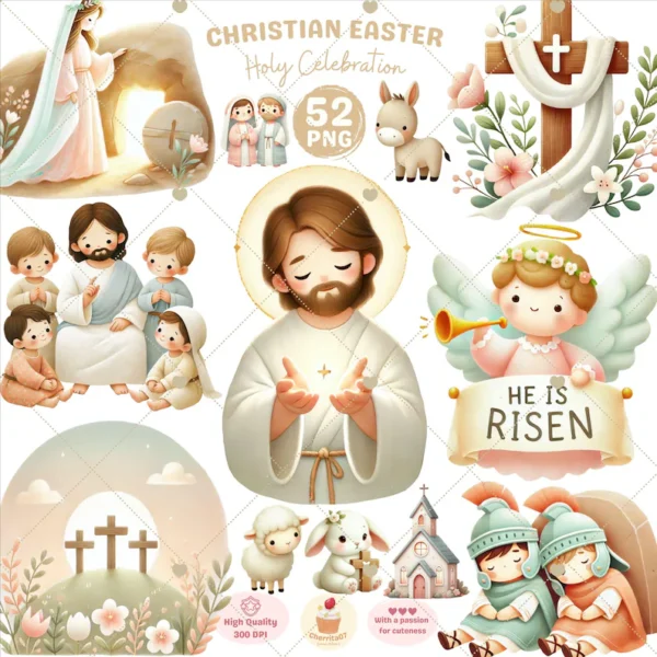 Christian Easter – Kit Digital 52 Elementos