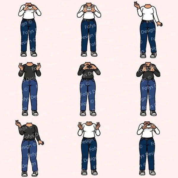52 elementos - Dorameiras Fofys – cliparts corpinhos - Imagem 2