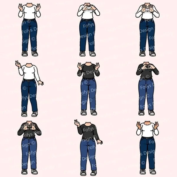 52 elementos - Dorameiras Fofys – cliparts corpinhos - Imagem 3