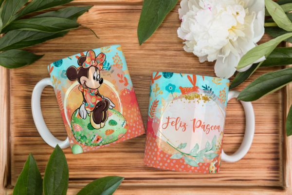 6 artes Canecas - Páscoa Disney