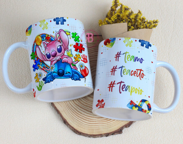 Stich e Angel Autismo – Arte Avulsa Caneca