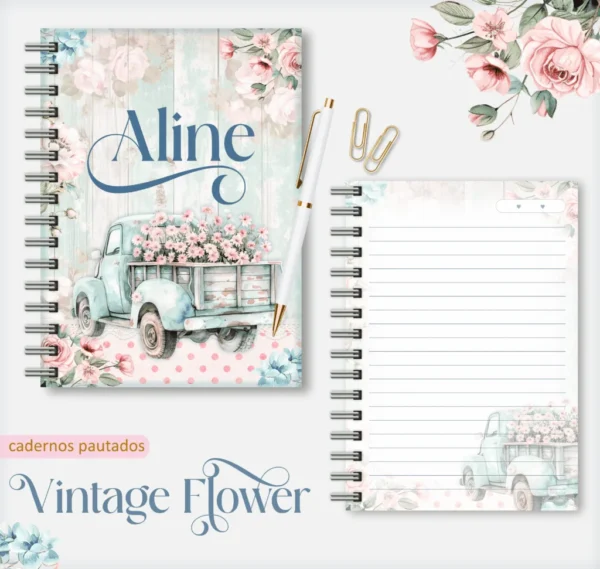 Vintage Flowers 2 – Caderno A5