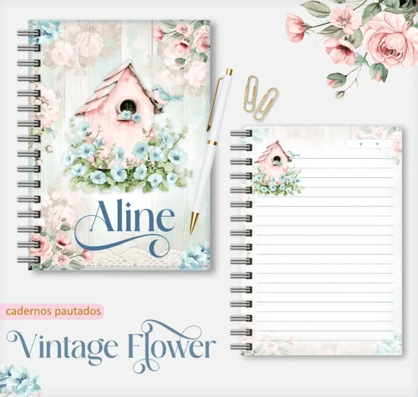 Vintage Flowers 3 – Caderno A5