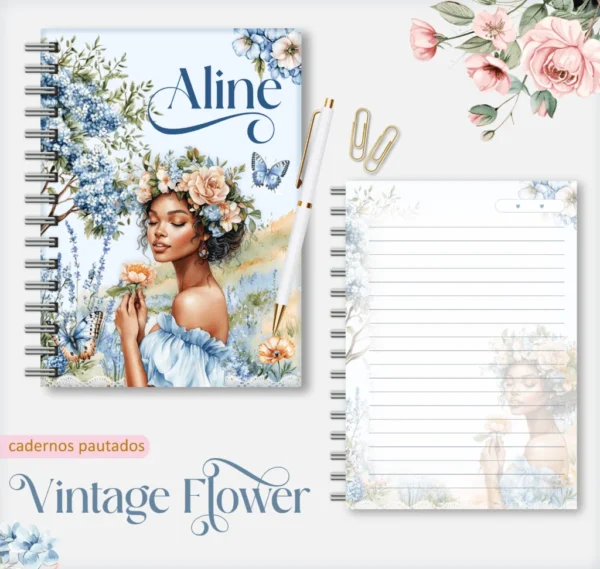Vintage Flowers 4 – Caderno A5