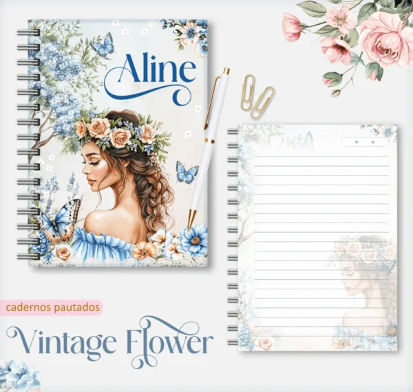 Vintage Flowers 5 – Caderno A5