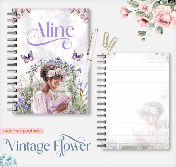 Vintage Flowers 6 – Caderno A5