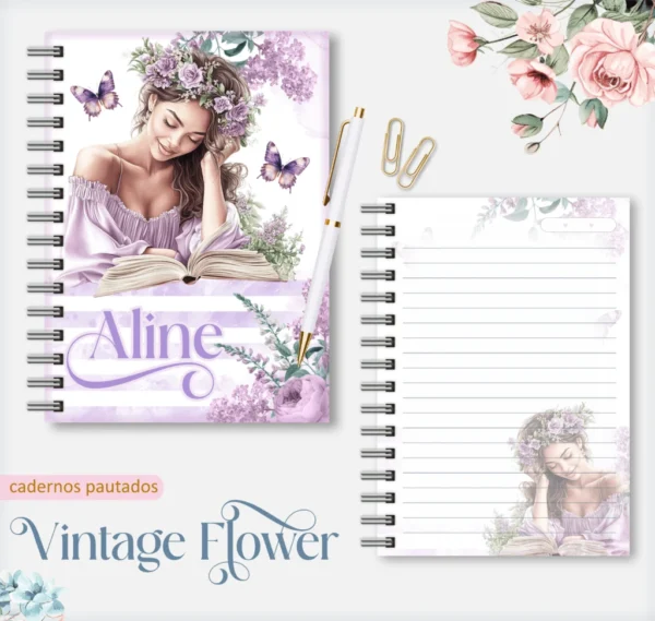 Vintage Flowers 7 – Caderno A5
