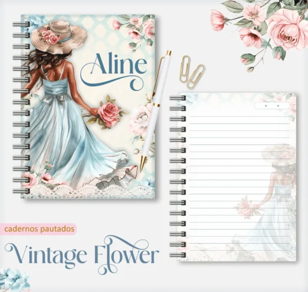 Vintage Flowers 1 – Caderno A5
