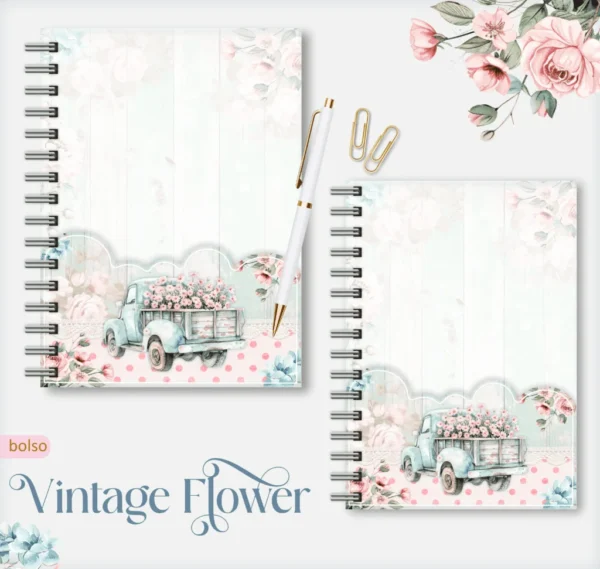 Vintage Flowers 2 – Caderno A5 - Imagem 3