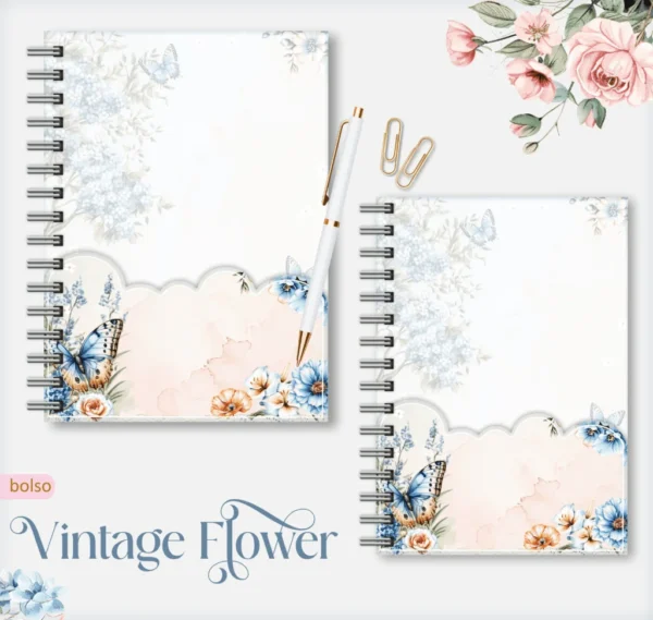 Vintage Flowers 5 – Caderno A5 - Imagem 4