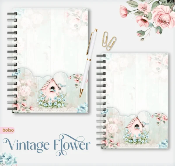 Vintage Flowers 3 – Caderno A5 - Imagem 4