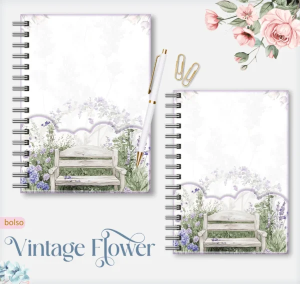 Vintage Flowers 6 – Caderno A5 - Imagem 4
