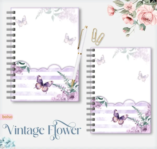Vintage Flowers 7 – Caderno A5 - Imagem 4