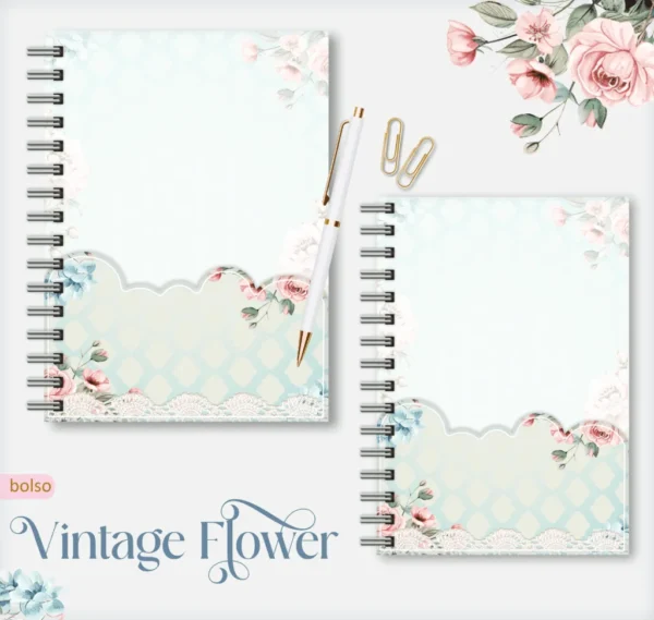 Vintage Flowers 1 – Caderno A5 - Imagem 3