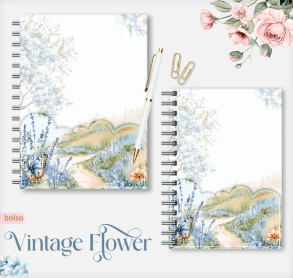 Vintage Flowers 4 – Caderno A5 - Imagem 4