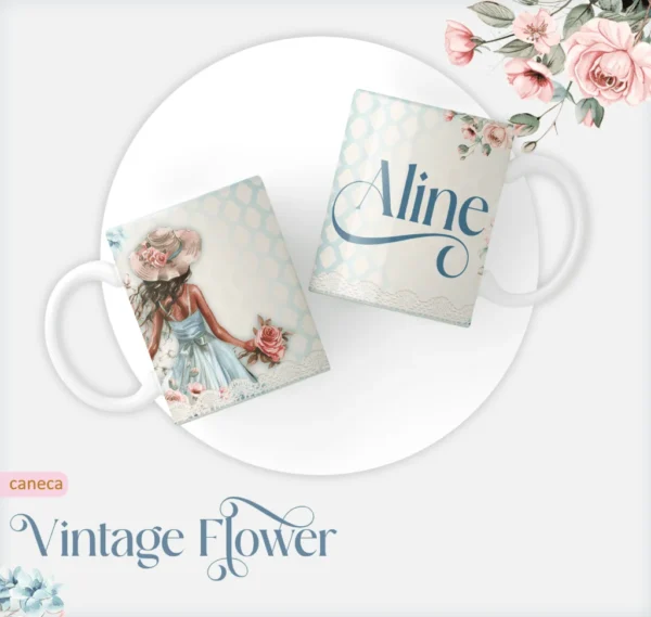 Vintage Flowers 1 – Caderno A5 - Imagem 4