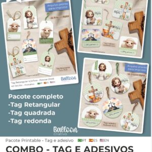 COMBO Tag e Adesivo – Páscoa Cristã