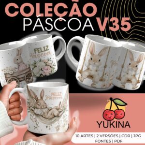 10 Artes Caneca Páscoa Vintage – V35