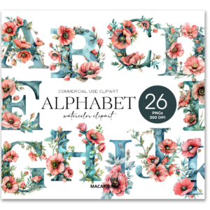 Kit Digital - Alfabeto Floral