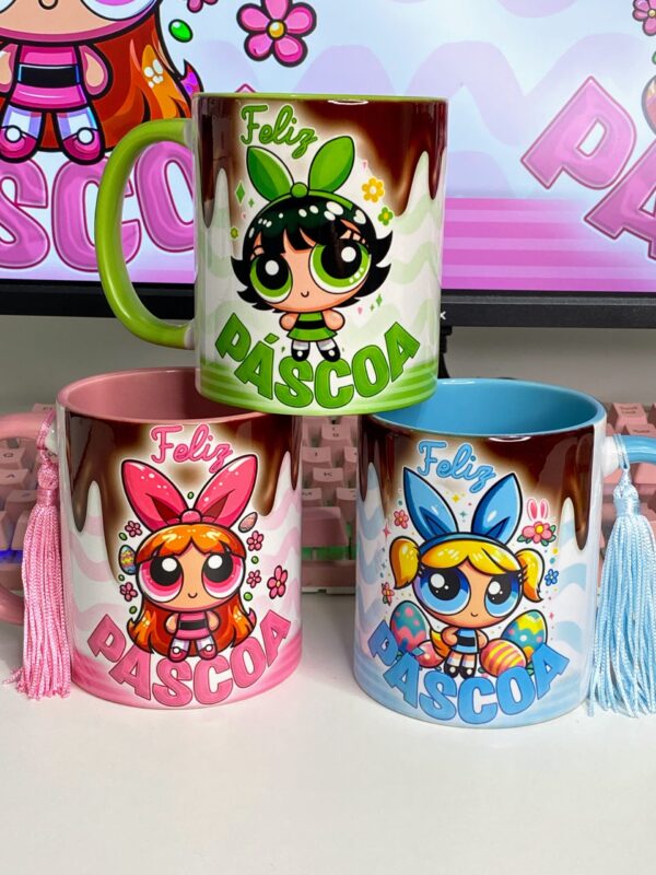 Arte Caneca - Meninas Super Poderosas Páscoa