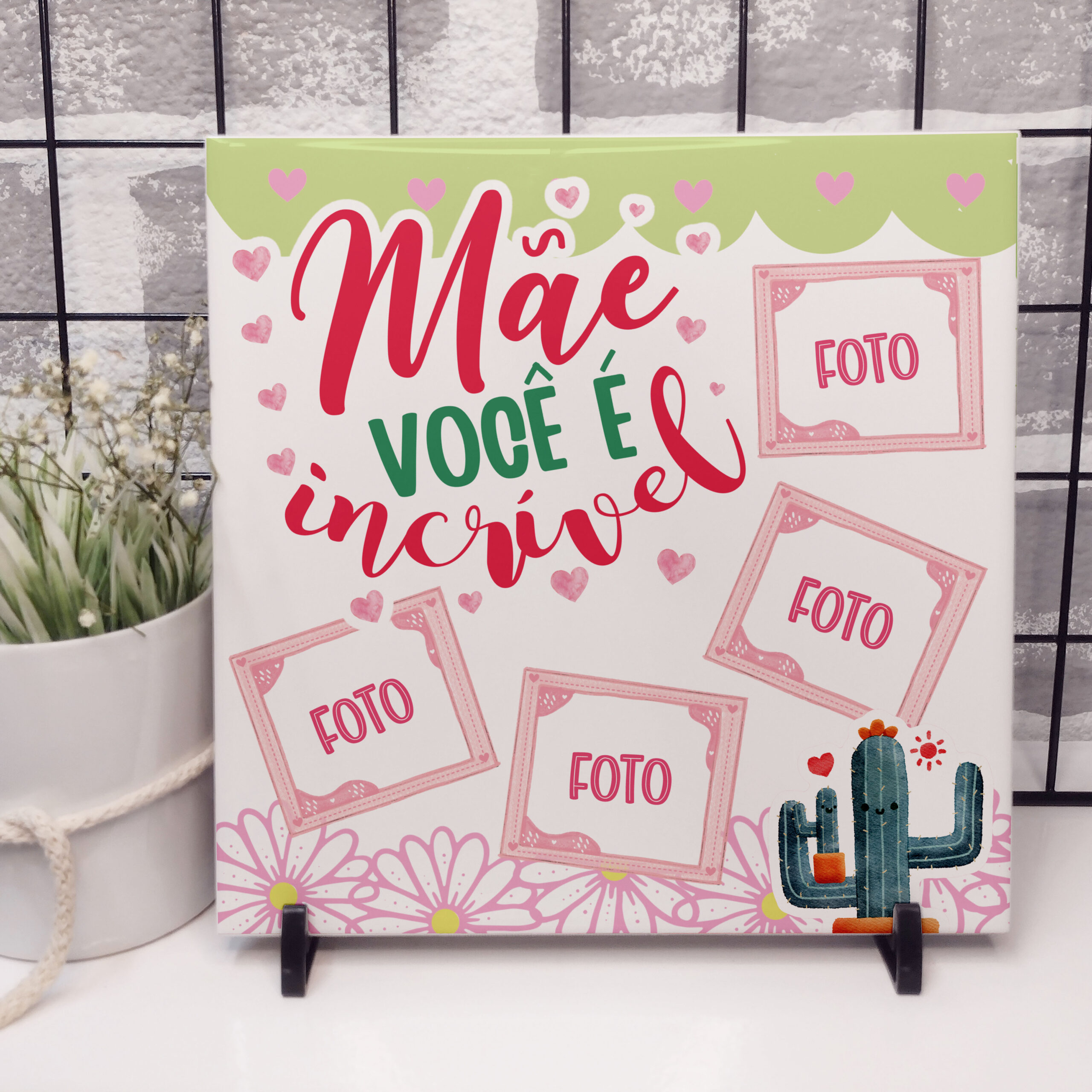 25 Artes para Caneca e Azulejo Dia das Mães Cactos Arquivo em Jpg - Imagem 16