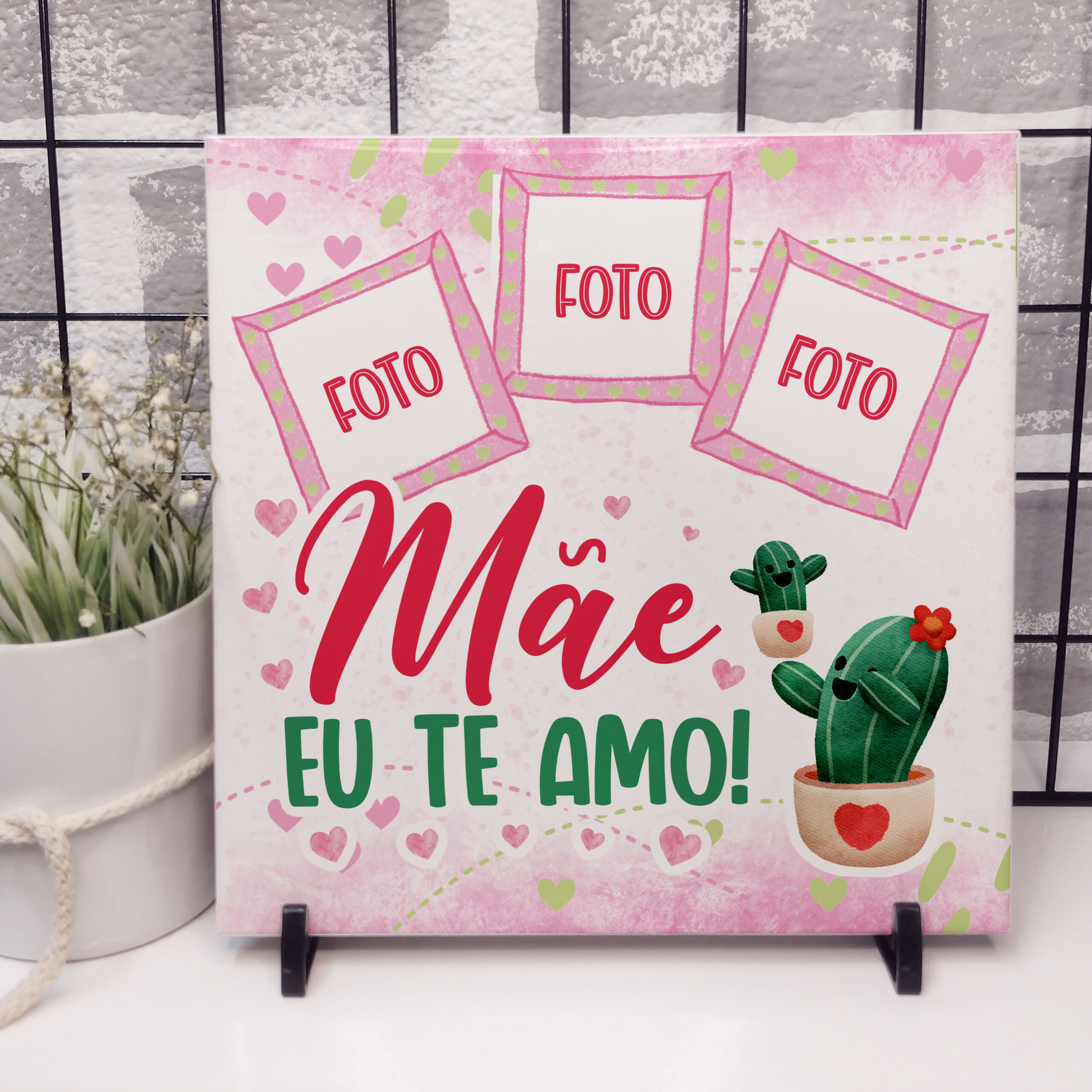 25 Artes para Caneca e Azulejo Dia das Mães Cactos Arquivo em Jpg - Imagem 17
