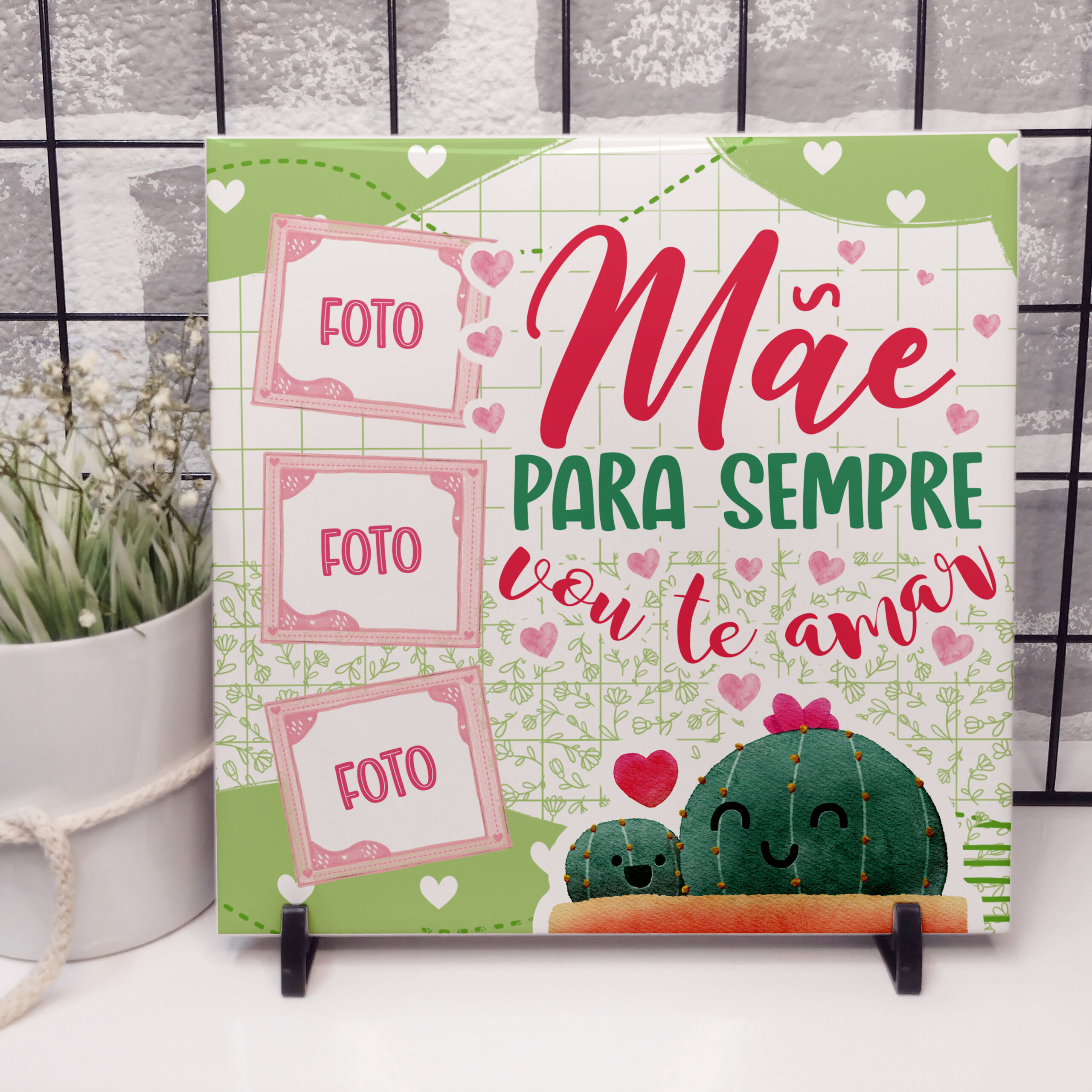 25 Artes para Caneca e Azulejo Dia das Mães Cactos Arquivo em Jpg - Imagem 18