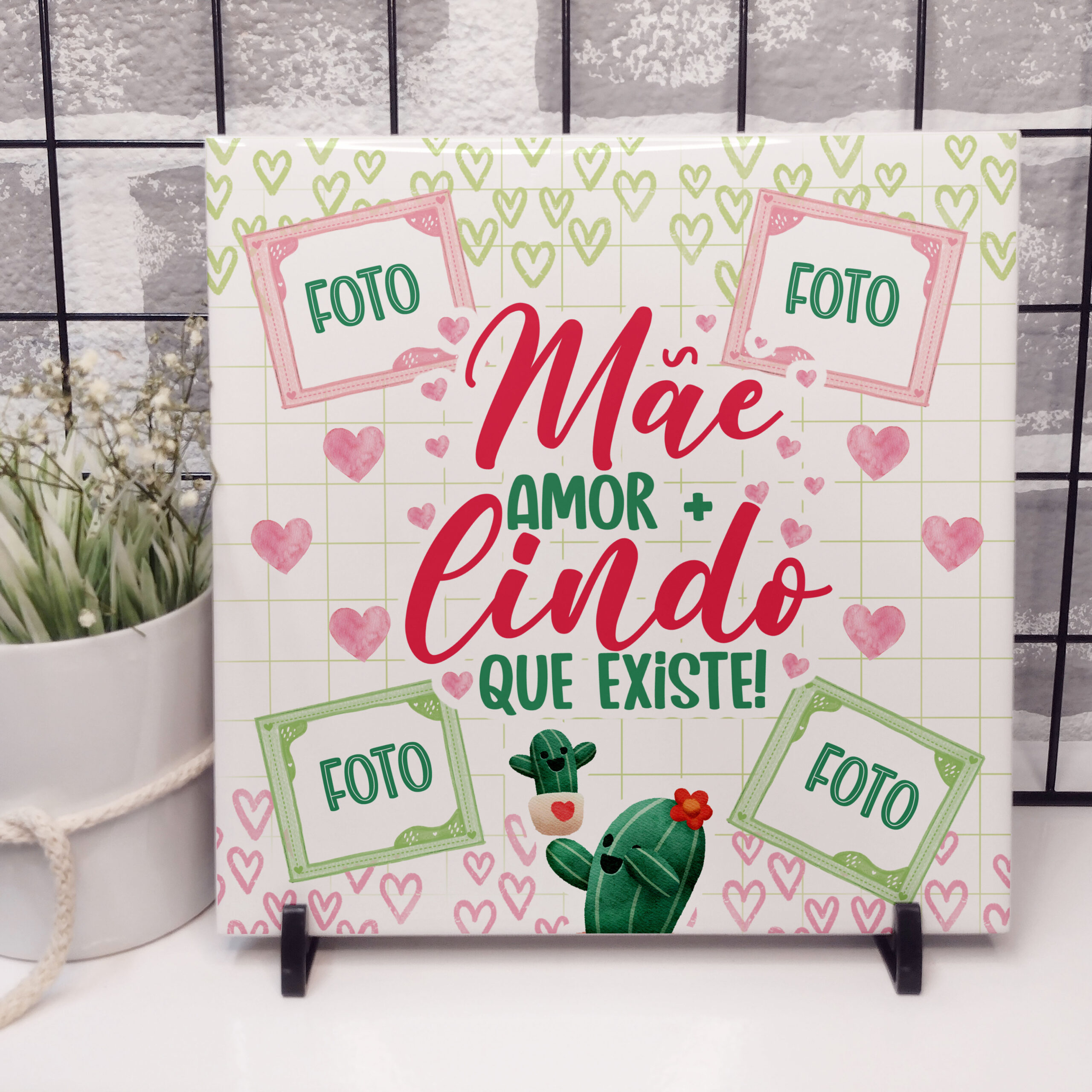 25 Artes para Caneca e Azulejo Dia das Mães Cactos Arquivo em Jpg - Imagem 20