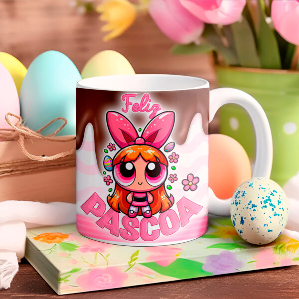 Arte Caneca - Meninas Super Poderosas Páscoa - Imagem 2