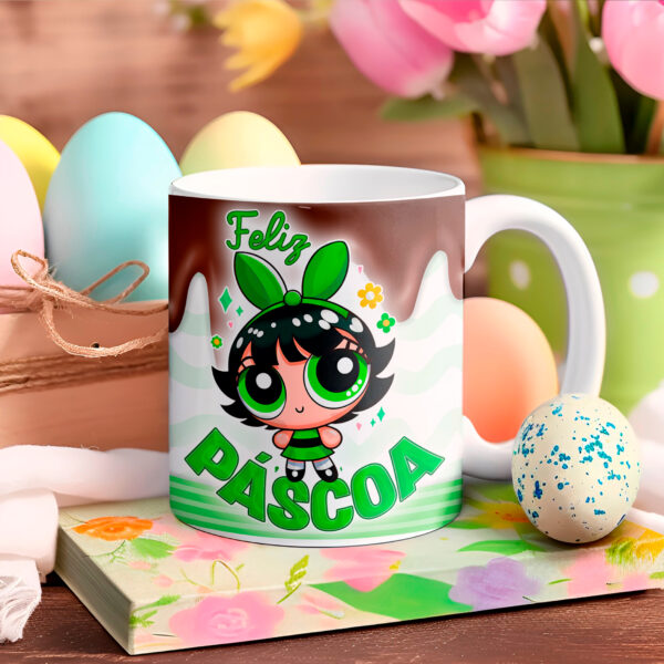 Arte Caneca - Meninas Super Poderosas Páscoa - Imagem 4