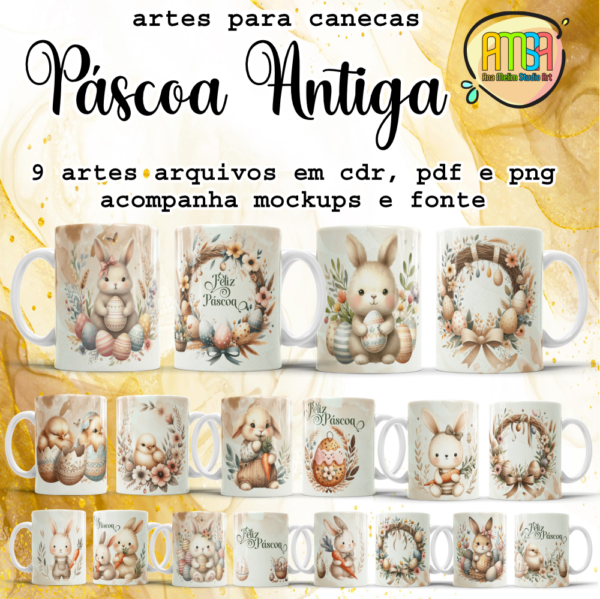 9 ARTES PÁSCOA ANTIGA CANECAS