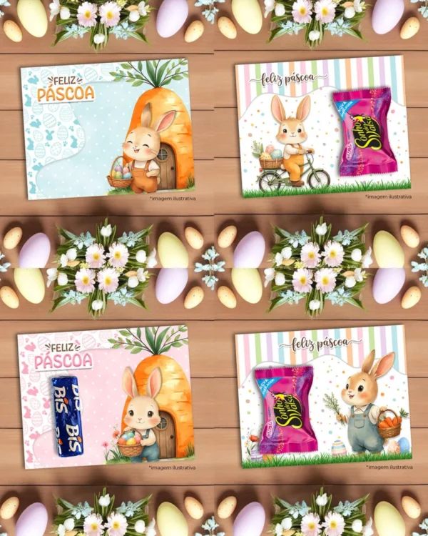Arte Card bombom, baton, balinha - Multiuso – Jardim dos Coelhinhos - Imagem 5