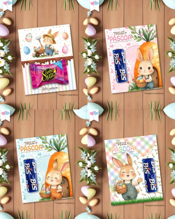 Arte Card bombom, baton, balinha - Multiuso – Jardim dos Coelhinhos - Imagem 4
