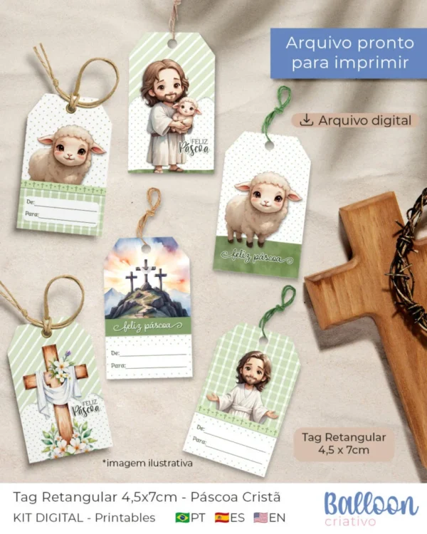 COMBO Tag e Adesivo – Páscoa Cristã - Imagem 2