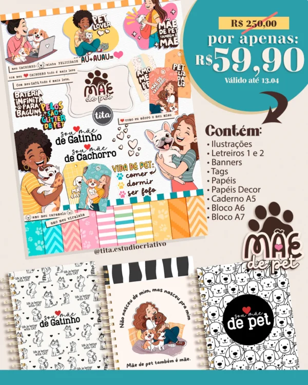 Mãe de Pet – Combão Ilustrações + Kit Encadernação