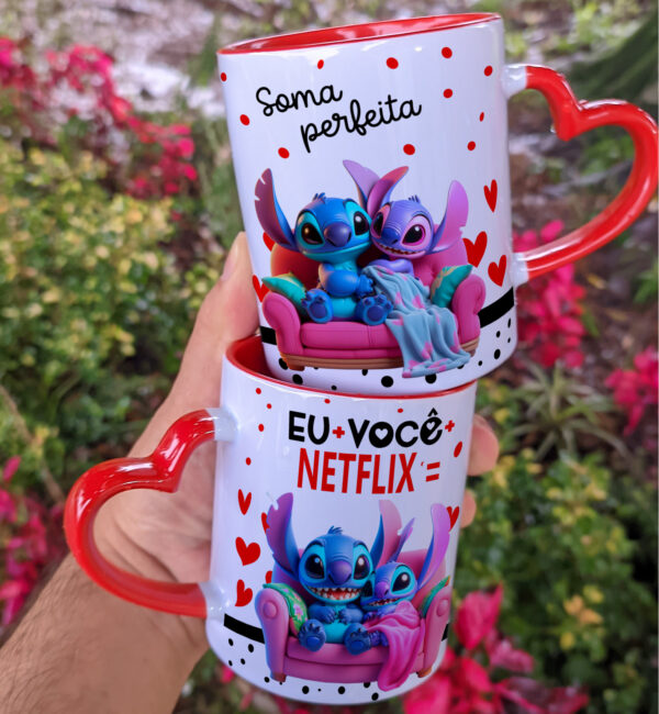 Artes caneca - Stitch Dia dos Namorados - Imagem 2
