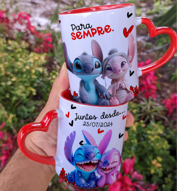 Artes caneca - Stitch Dia dos Namorados - Imagem 17
