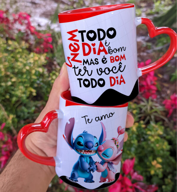 Artes caneca - Stitch Dia dos Namorados - Imagem 11