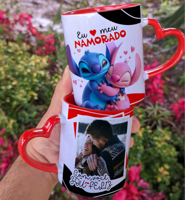 Artes caneca - Stitch Dia dos Namorados - Imagem 7