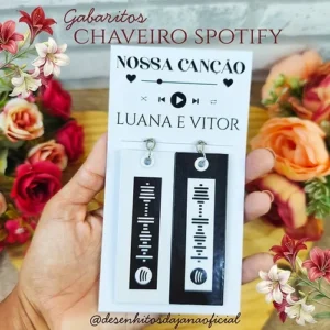 Gabaritos e arquivos chaveiro Spotify – Dia dos Namorados (Desenhitos da Jana)
