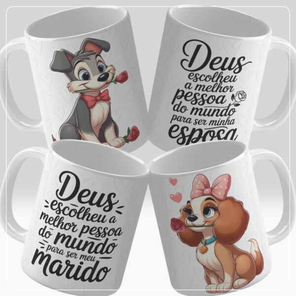 Namorados Par de Canecas Personagens - Imagem 7