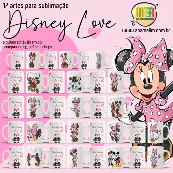 Disney Love 17 artes Canecas
